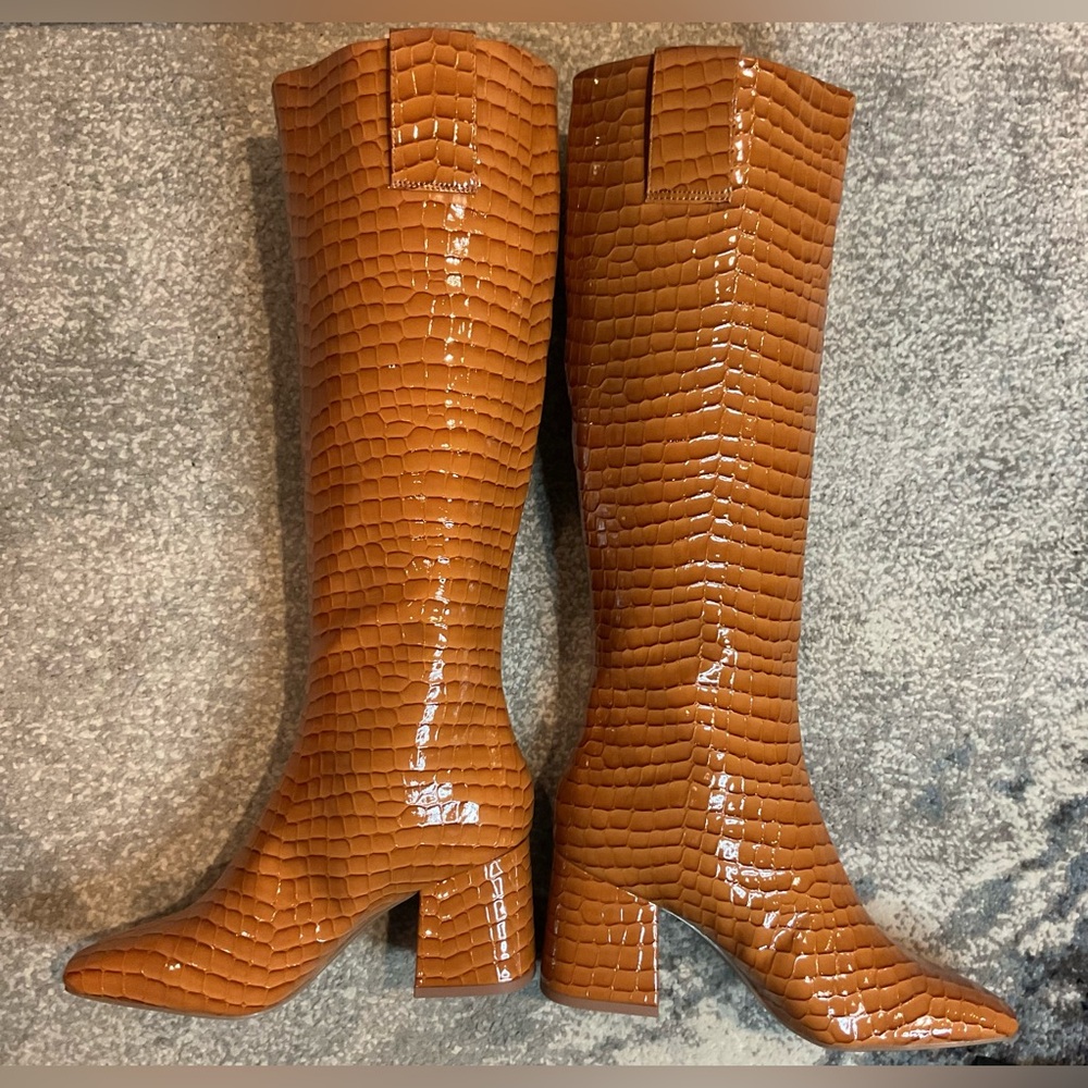 Katy Perry The Geminni Knee High Boots Dark Blush Croc - Size 7.5 (NIB) - Picture 9 of 16